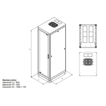 Szafa Rack 19 33u 800x600 Drzwi Szklane Cokół